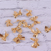 HKM-676179 6cm Handmade Christmas Bow Set in Red, Gold, and Silver - 12 Pieces