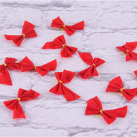 HKM-676179 6cm Handmade Christmas Bow Set in Red, Gold, and Silver - 12 Pieces