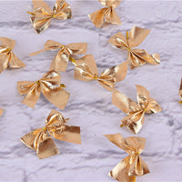 HKM-676179 6cm Handmade Christmas Bow Set in Red, Gold, and Silver - 12 Pieces
