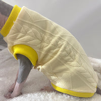 HKM-676179 Stylish Cotton Vest for Hairless Cats - Available in Gray and Orange, Sizes XS to XXL