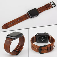 HKM-676243 Italian Oil Wax Leather Watch Strap – Genuine Leather, 38/40MM and 42/44MM Sizes Available