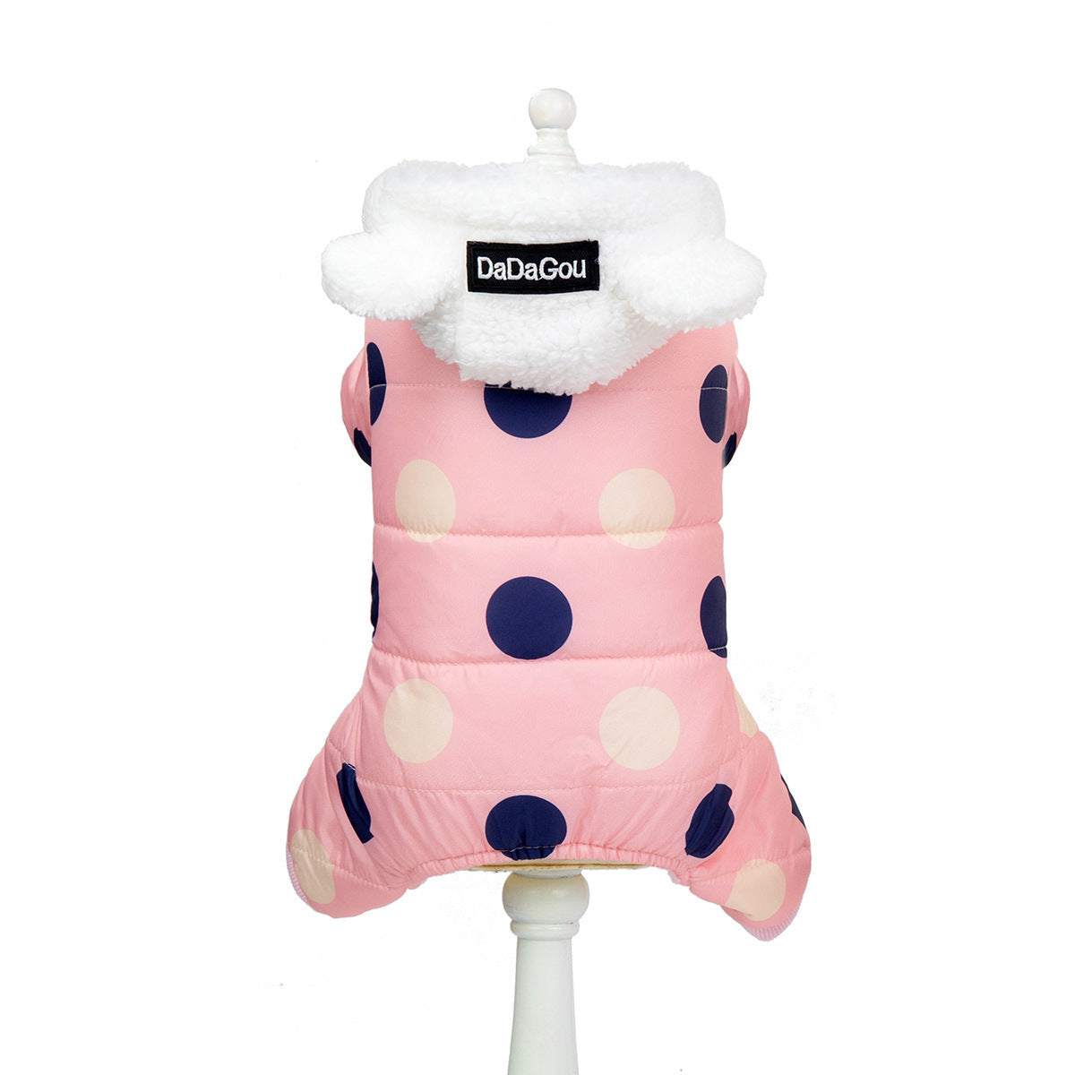 HKM-676435 Warm Big Polka Dot Cotton Four-Leg Coat for Casual Wear