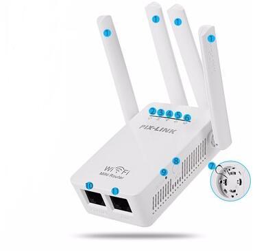 HKM-676435 Wireless Signal Amplifier Repeater 300Mbps for Enhanced WiFi Connectivity