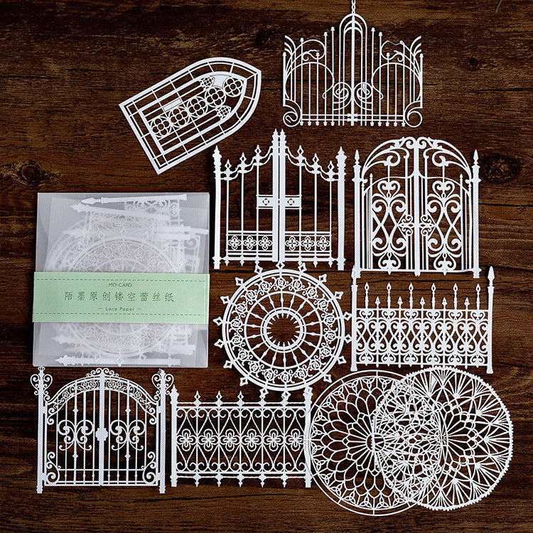 HKM-676499 Art Paper Sticker Material for Collage - 10 Sheets with Backing Paper, 120mm x 120mm Packaging