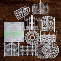 HKM-676499 Art Paper Sticker Material for Collage - 10 Sheets with Backing Paper, 120mm x 120mm Packaging