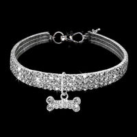 HKM-676563 Alloy Dog Necklace in White, Pink, and Blue - Adjustable Sizes S, M, L