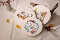 HKM-676563 DIY Embroidery Flower and Grass Material Kit for Creative Sewing Projects