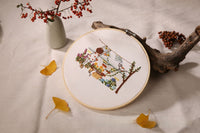HKM-676563 DIY Embroidery Flower and Grass Material Kit for Creative Sewing Projects