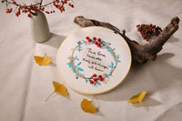HKM-676563 DIY Embroidery Flower and Grass Material Kit for Creative Sewing Projects