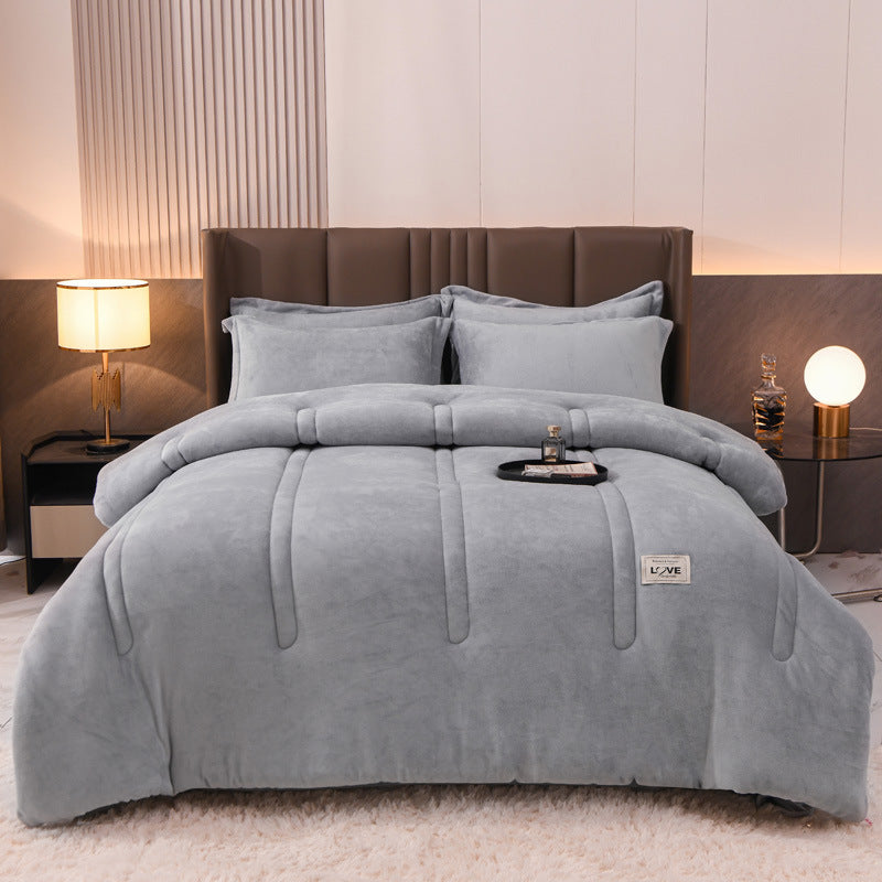 HKM-676563 Milk Fiber Thickened Cotton Winter Quilt in Various Colors