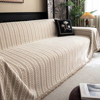 HKM-676627 Chenille All-Inclusive Anti-Dirty Sofa Cover with Striped Pattern in Multiple Sizes