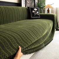 HKM-676627 Chenille All-Inclusive Anti-Dirty Sofa Cover with Striped Pattern in Multiple Sizes