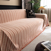 HKM-676627 Chenille All-Inclusive Anti-Dirty Sofa Cover with Striped Pattern in Multiple Sizes