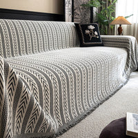 HKM-676627 Chenille All-Inclusive Anti-Dirty Sofa Cover with Striped Pattern in Multiple Sizes