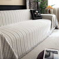 HKM-676627 Chenille All-Inclusive Anti-Dirty Sofa Cover with Striped Pattern in Multiple Sizes