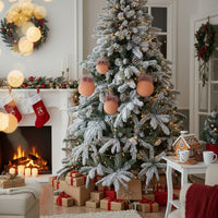 HKM-676691 4PCS Set 4.7in Brown Shiny Glass Christmas Tree Ball Ornaments for Holiday Home Decor