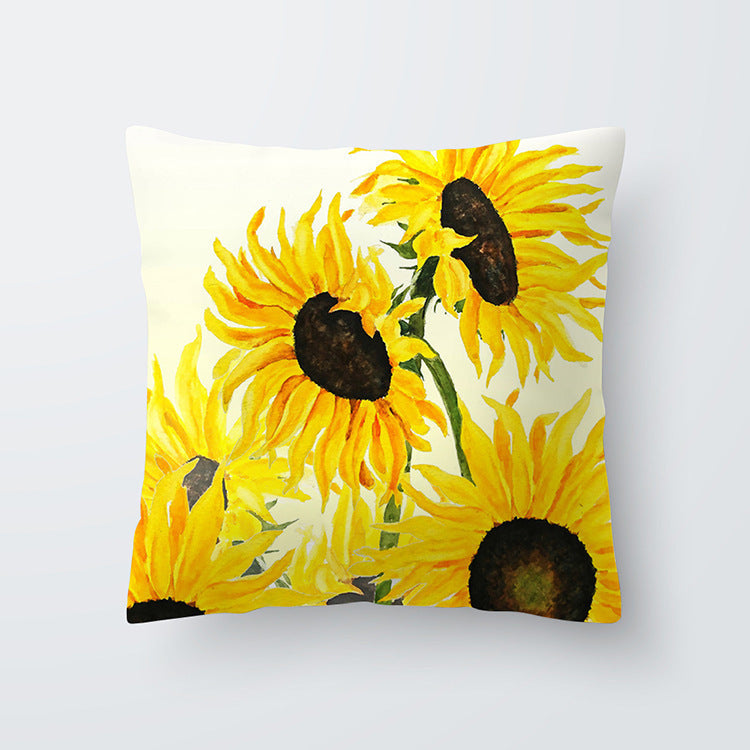 HKM-676691 Geometric Yellow Striped Pillowcase - Modern Satin Cushion Cover for Living Room, Bedroom, and Outdoor Spaces