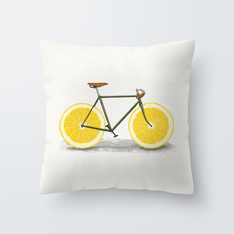 HKM-676691 Geometric Yellow Striped Pillowcase - Modern Satin Cushion Cover for Living Room, Bedroom, and Outdoor Spaces