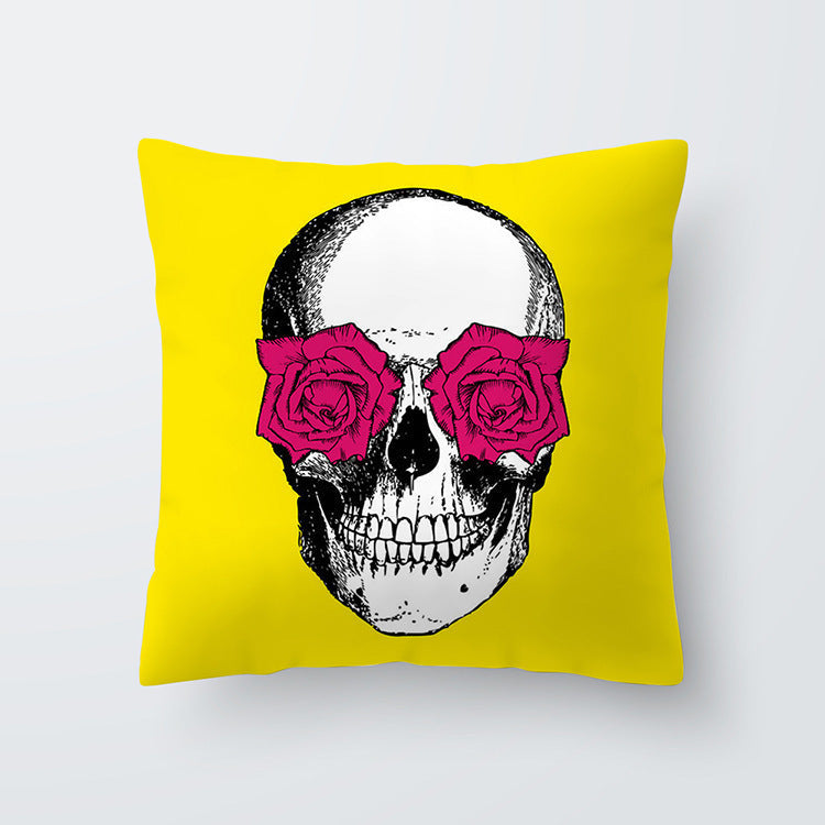 HKM-676691 Geometric Yellow Striped Pillowcase - Modern Satin Cushion Cover for Living Room, Bedroom, and Outdoor Spaces