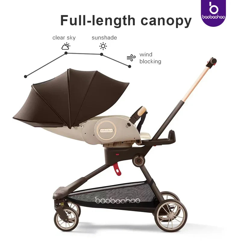 KTX-676755 Compact Lightweight 360-Degree Reversible Handle Pushchair for Newborns