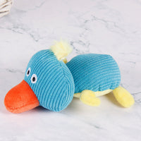 HKM-676755 Long-Lasting Plush Pet Toy - Screaming Cow and Duck Design in Corn Velvet