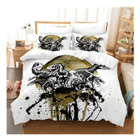 HKM-676883 Dinosaur 3D Cartoon Anime Three-Piece Bedding Set - Duvet Cover and Pillowcases
