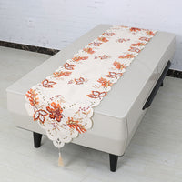 HKM-677011 European Embroidered Hollow Table Runner in Polyester Fiber, 38x176 cm