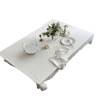 HKM-677139 French Pure Cotton Lace Tablecloth - Anemone Design, Rectangle Shapes Available