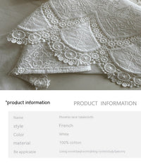 HKM-677139 French Pure Cotton Lace Tablecloth - Anemone Design, Rectangle Shapes Available