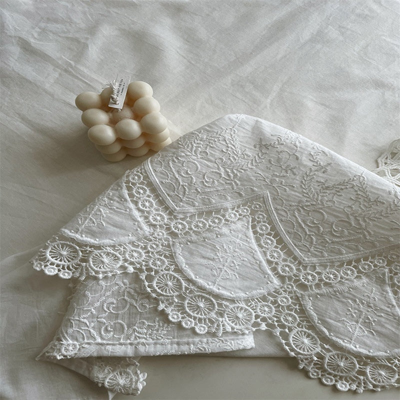 HKM-677139 French Pure Cotton Lace Tablecloth - Anemone Design, Rectangle Shapes Available