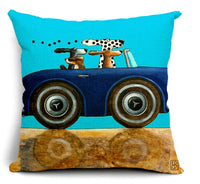 HKM-677267 Cartoon Dog Cotton Pillow Set for Cars - Soft Cushions with Removable Covers