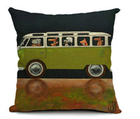 HKM-677267 Cartoon Dog Cotton Pillow Set for Cars - Soft Cushions with Removable Covers