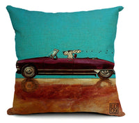 HKM-677267 Cartoon Dog Cotton Pillow Set for Cars - Soft Cushions with Removable Covers