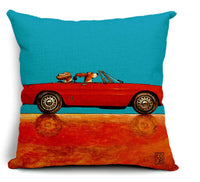 HKM-677267 Cartoon Dog Cotton Pillow Set for Cars - Soft Cushions with Removable Covers