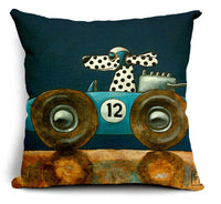 HKM-677267 Cartoon Dog Cotton Pillow Set for Cars - Soft Cushions with Removable Covers