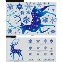 HKM-677331 Christmas Elk and Snowflake Wall Stickers – Decorative PVC Decals for Windows and Kids Rooms
