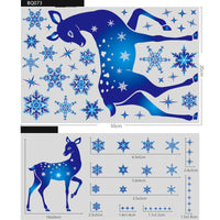 HKM-677331 Christmas Elk and Snowflake Wall Stickers – Decorative PVC Decals for Windows and Kids Rooms