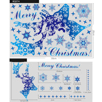 HKM-677331 Christmas Elk and Snowflake Wall Stickers – Decorative PVC Decals for Windows and Kids Rooms