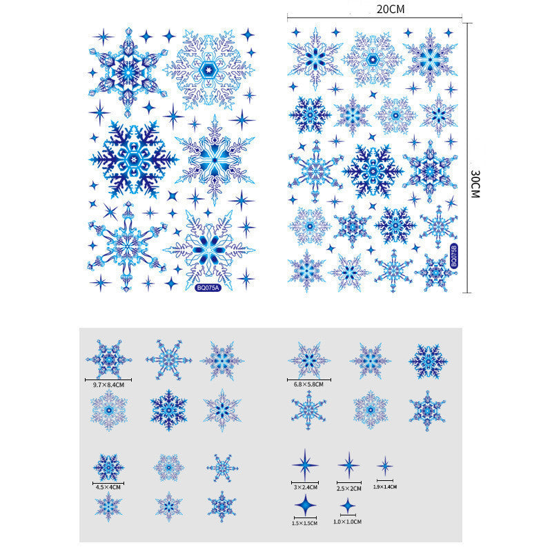 HKM-677331 Christmas Elk and Snowflake Wall Stickers – Decorative PVC Decals for Windows and Kids Rooms