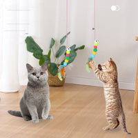 HKM-677331 Swing Sticky Disc Elastic Hanging Door Teasing Cat Rope