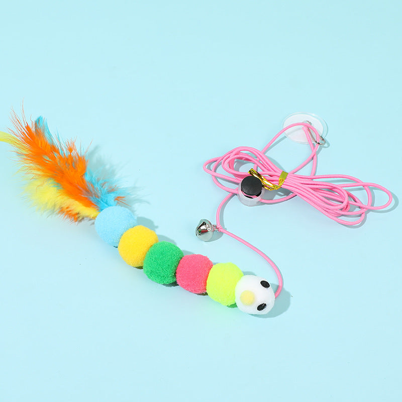 HKM-677331 Swing Sticky Disc Elastic Hanging Door Teasing Cat Rope