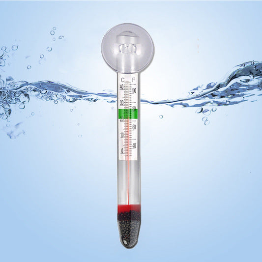 HKM-677395 Aquarium Glass Floating Thermometer with Suction Cup for Accurate Fish Water Temperature