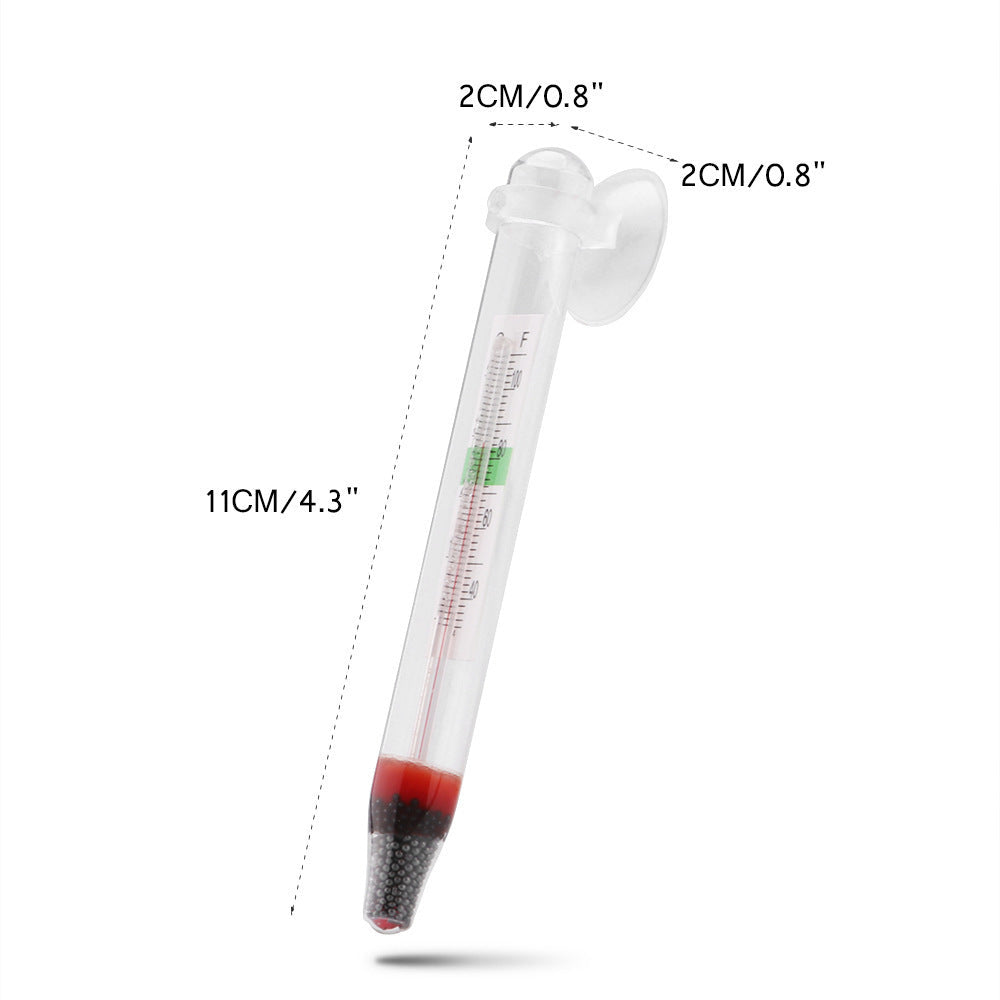 HKM-677395 Aquarium Glass Floating Thermometer with Suction Cup for Accurate Fish Water Temperature