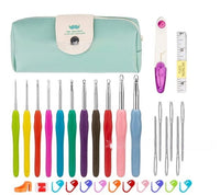 HKM-677395 Colorful Soft Handle Crochet Hook Set with Scissors - 30, 33, or 41 Pieces