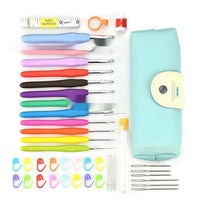 HKM-677395 Colorful Soft Handle Crochet Hook Set with Scissors - 30, 33, or 41 Pieces