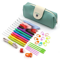 HKM-677395 Colorful Soft Handle Crochet Hook Set with Scissors - 30, 33, or 41 Pieces