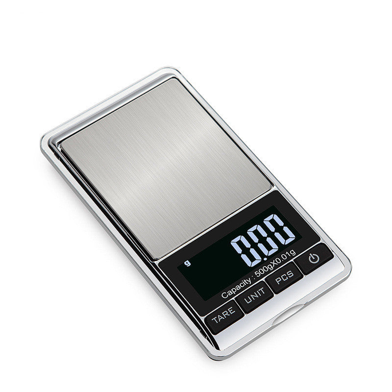 HKM-677395 Portable Mini Electronic Jewelry Scale - Weighs 0.05g to 1000g, Stainless Steel Finish, LCD Display