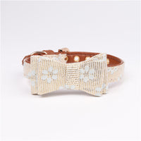 HKM-677587 Aminger Adjustable PU Bow Collar - Available in S, M, L Sizes with Custom Fit Options
