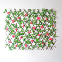 HKM-677651 Telescopic Silk Flower Fence for Indoor Garden Decoration, Morning Glory & Rose Options