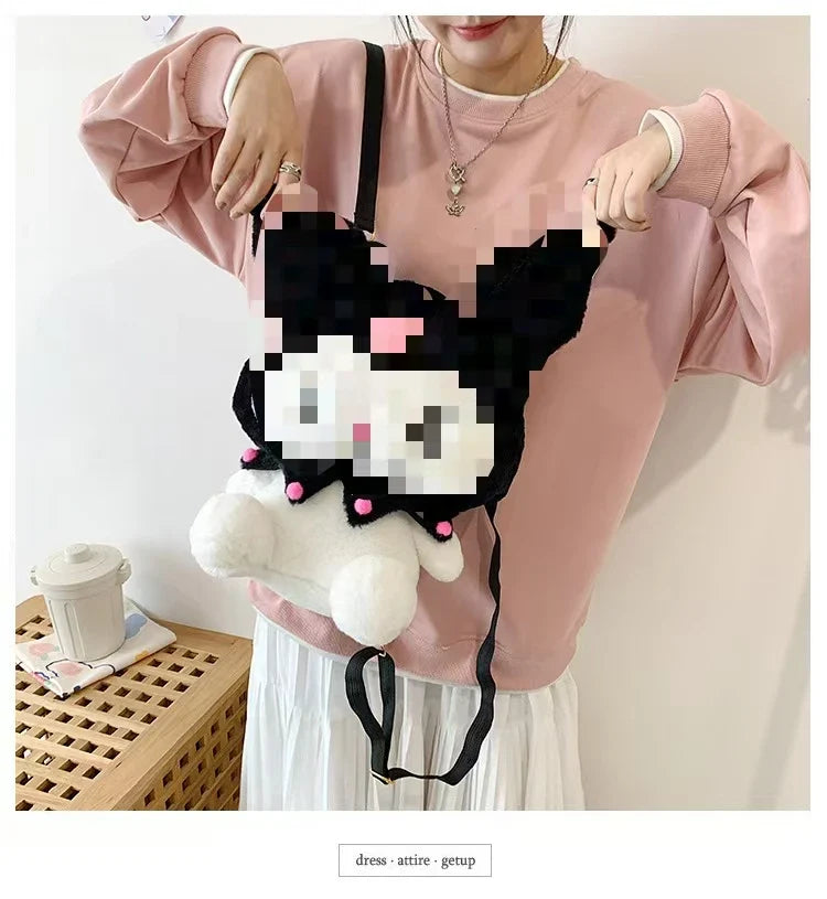 KTX-677715 Multi-Color Cartoon Plush Backpack Stuffed Toy - Soft and Huggable Variety for All Ages